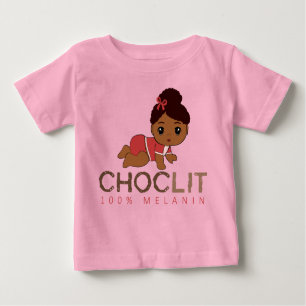 T-shirt Pour Bébé Choclit : 100% Melanin Baby Girl