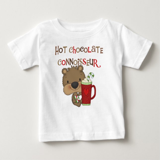 T-shirt Pour Bébé Chocolat chaud Connoisseur Garçon Ours (Devant)
