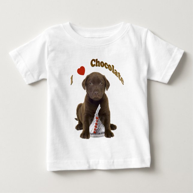 T-shirt Pour Bébé Chocolat Lab I Love Chocolate Kisses (Devant)