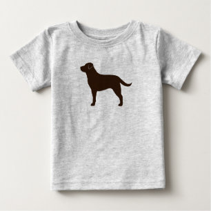 T-shirt Pour Bébé Chocolat Labrador Retriever Silhouette Chien Brown
