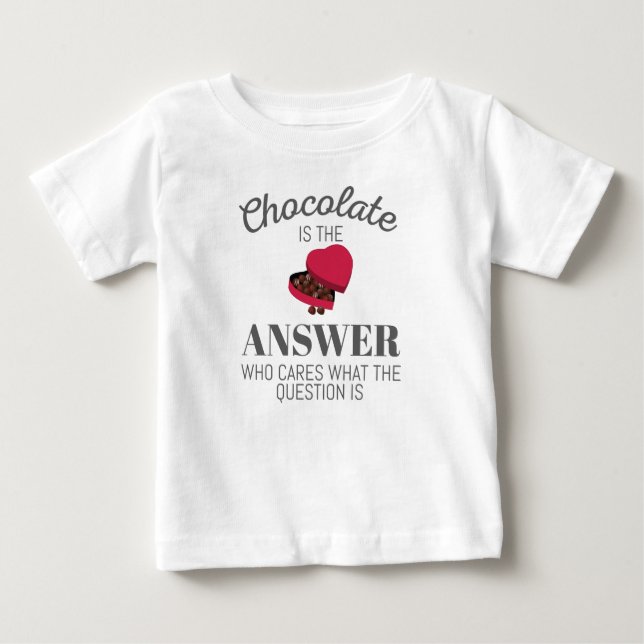 T-shirt Pour Bébé Chocolat Lover Citation Cadeau Chocolat Est La Rép (Devant)