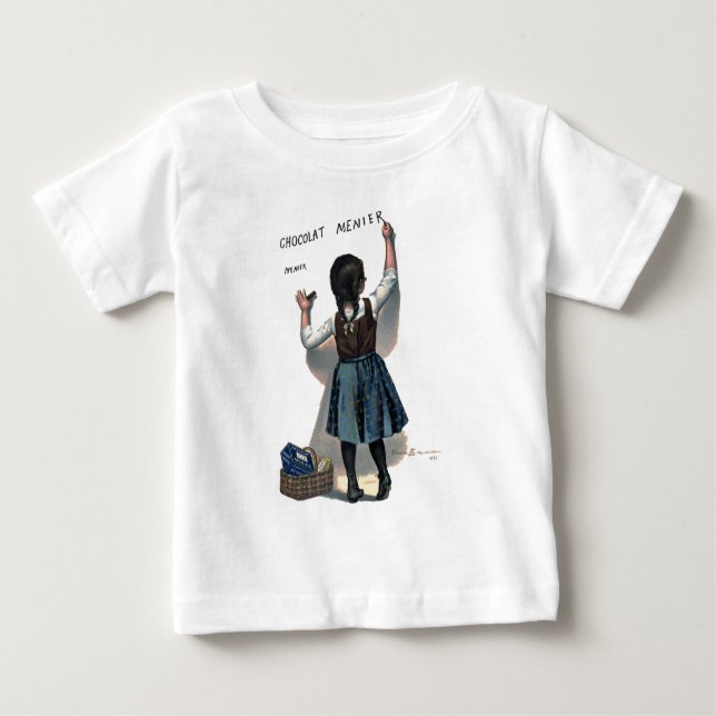 T-shirt Pour Bébé Chocolat Menier Petite fille Mur écriture (Devant)