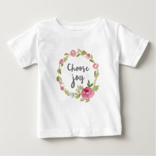 T-shirt Pour Bébé Choisissez les roses en pastel roses de la joie