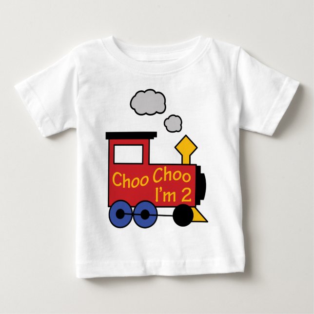 T-shirt Pour Bébé Choo Choo Je suis deux (Devant)