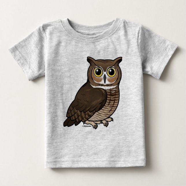 T-shirt Pour Bébé Chouette à grande corne (Devant)