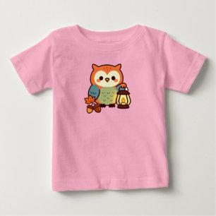 T-shirt Pour Bébé Chouette Automne Cosy