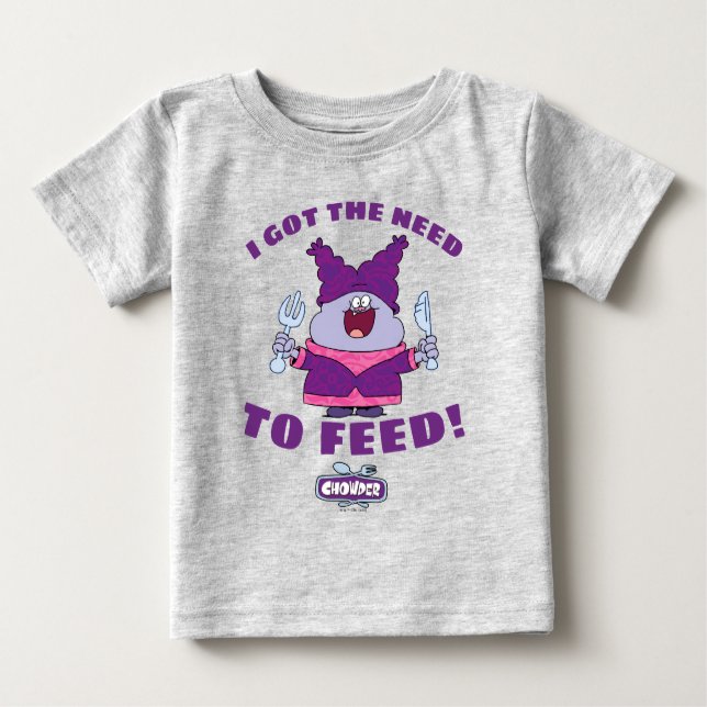 T-shirt Pour Bébé Chouette avec Fourche et couteau (Devant)
