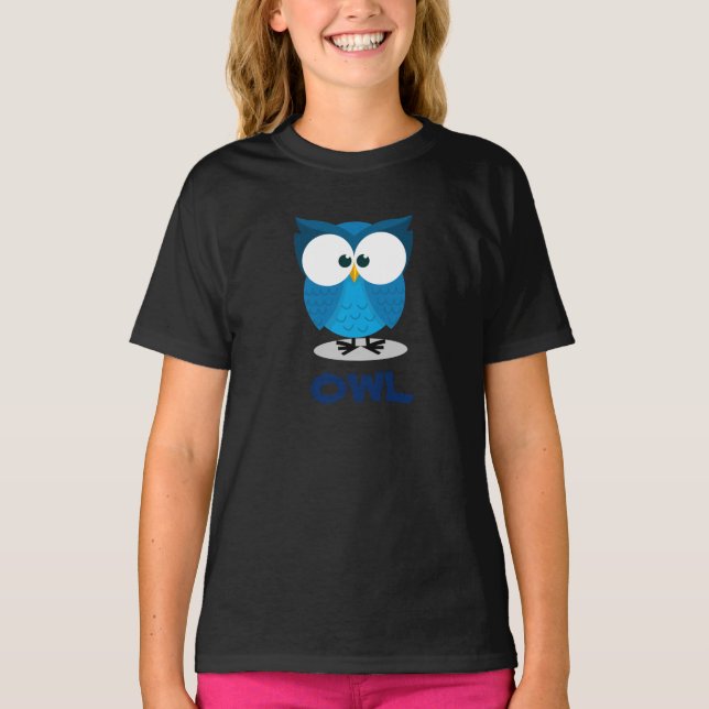 T-shirt Pour Bébé Chouette bleue pour enfants (Devant)