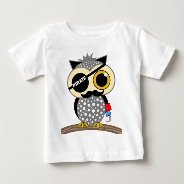 T-shirt Pour Bébé chouette chouette pirate (Devant)
