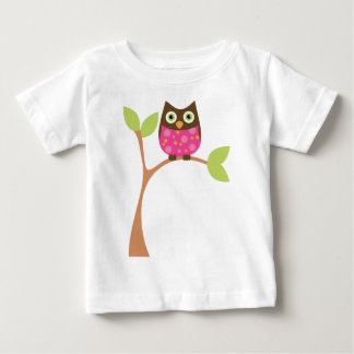 T-shirt Pour Bébé Chouette de bébé rose vif