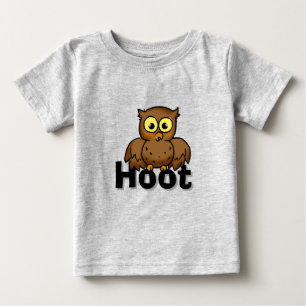 T-shirt Pour Bébé Chouette de dessin animé mignonne assise sur une œ