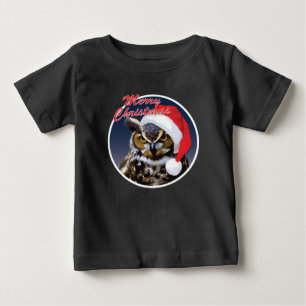 T-shirt Pour Bébé Chouette de Noël - T-shirt Bébé jersey fin
