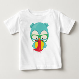 T-shirt Pour Bébé Chouette d'hiver, Hipster Owl, Chouette avec lunet