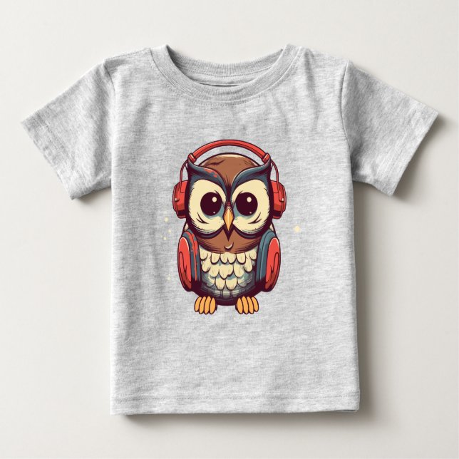 T-shirt Pour Bébé Chouette musicale (Devant)