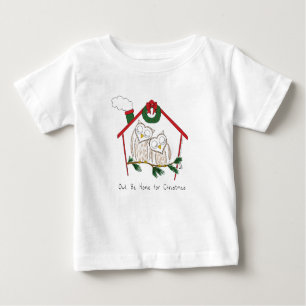 T-shirt Pour Bébé Chouette Noël Mignonne Vacances amusantes