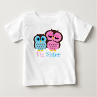 Chouette rose et bleue Grosse soeur Petit frère