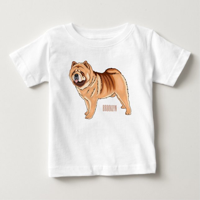 T-shirt Pour Bébé Chow Chow dog cartoon (Devant)