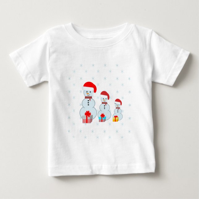 T-shirt Pour Bébé Chrétien des neiges et des flocons (Devant)