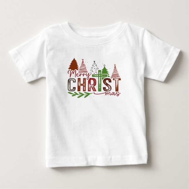 T-shirt Pour Bébé Christ at the Center of Christmas (Devant)