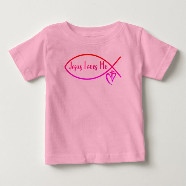 T-shirt Pour Bébé Christian Jésus m'aime (Devant)
