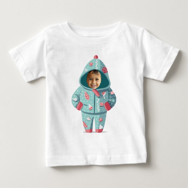 T-shirt Pour Bébé Christmas Boy Face Personalized  (Devant)