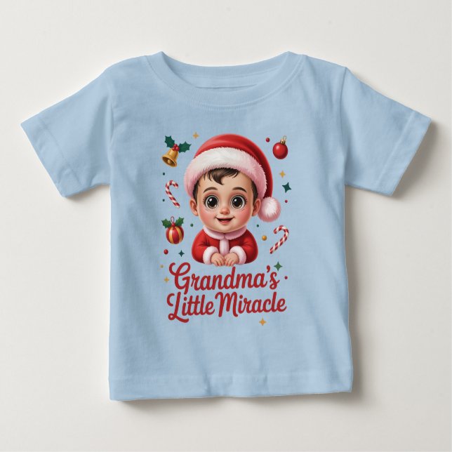 T-shirt Pour Bébé Christmas Gifts for Grandkids – Grandma’s Miracle (Devant)