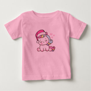 T-shirt Pour Bébé Christmas Unicorn Baby