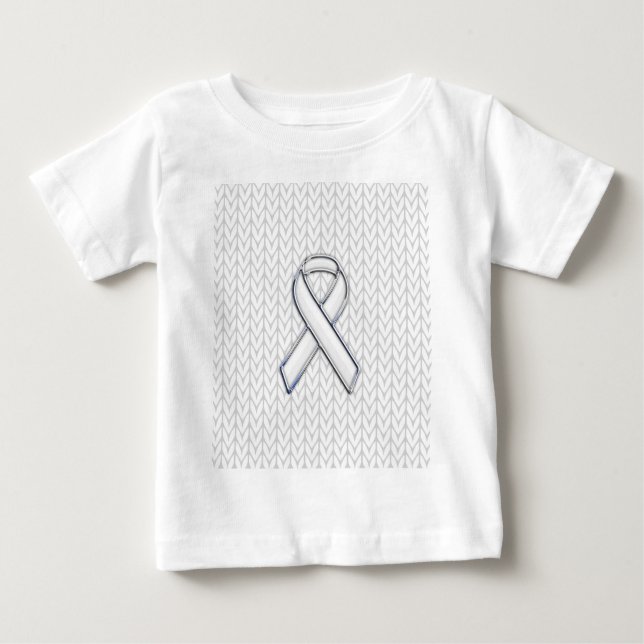 T-shirt Pour Bébé Chrome sur le Tricot blanc sensibilisation au ruba (Devant)