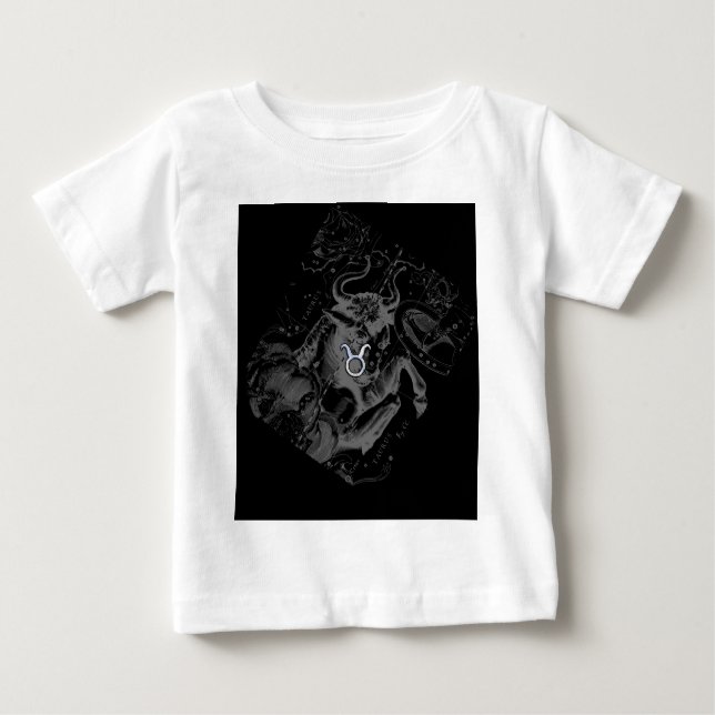 T-shirt Pour Bébé Chromique Taurus Zodiac on Hevelius Black (Devant)