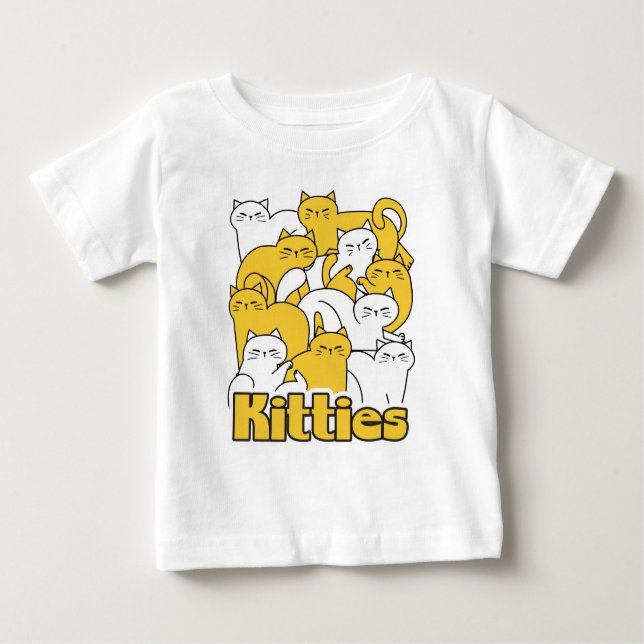 T-shirt Pour Bébé Chubby Kitties Design - Cat Art adorable (Devant)