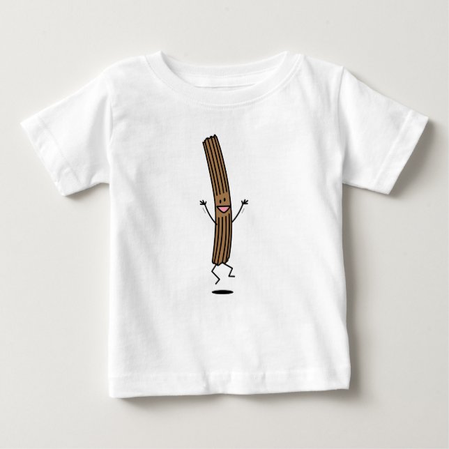 T-shirt Pour Bébé Churro sautant encourageant (Devant)