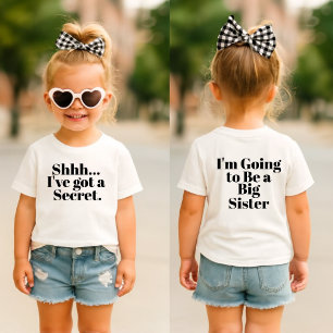 T-shirt Pour Bébé chut... J'ai un secret Je vais être une grande 