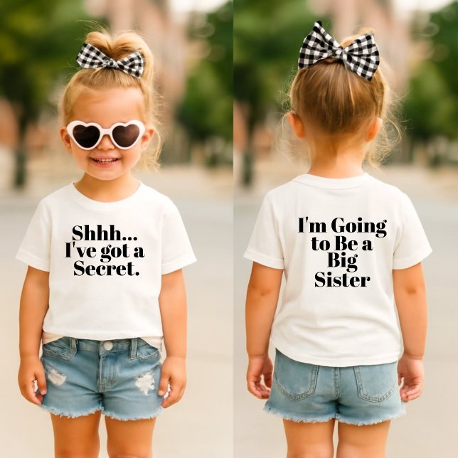 T-shirt Pour Bébé chut... J'ai un secret Je vais être une grande  (Créateur téléchargé)
