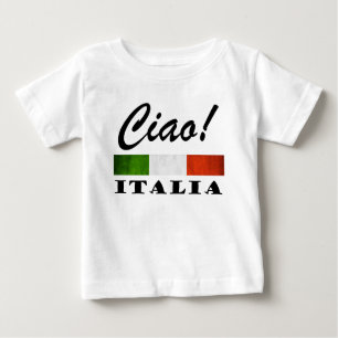 T-shirt Pour Bébé Ciao ! Drapeau rouge blanc vert de l'Italie