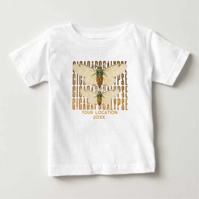 T-shirt Pour Bébé Cicada Cicadapocalypse 2024 Lieu personnalisé (Devant)