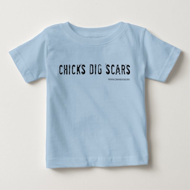 T-shirt Pour Bébé Cicatrices de fouille de poussins ! (Devant)