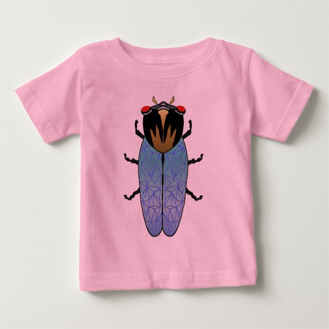 T-shirt Pour Bébé Cigale noire mignonne (Devant)