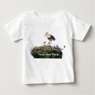 T-shirt Pour Bébé Cigogne avec le jeune T-shirt de bébé