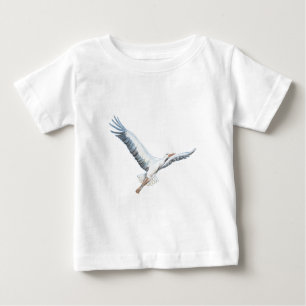 T-shirt Pour Bébé cigogne blanche volant