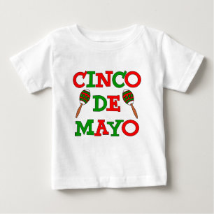 T-shirt Pour Bébé Cinco De Mayo Maracas colorés