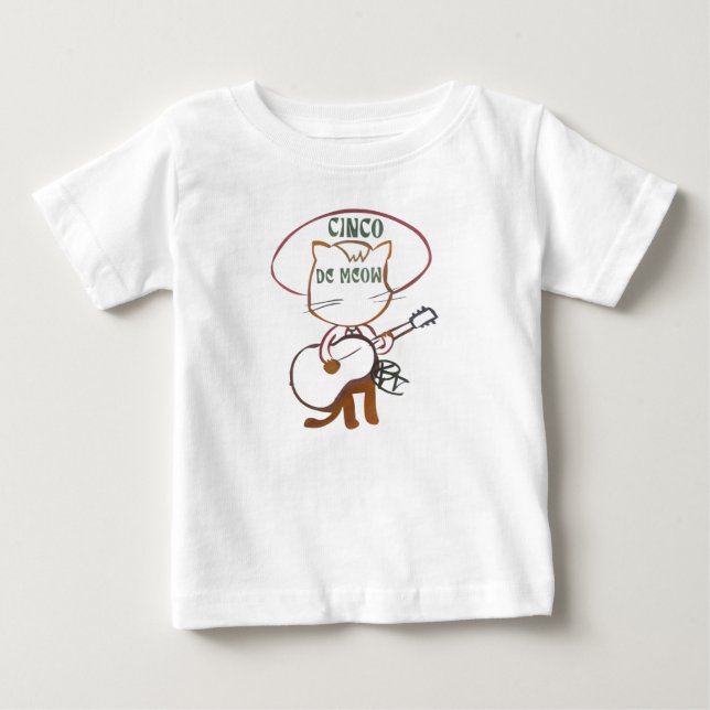 T-shirt Pour Bébé Cinco De Meow Cat T (Devant)