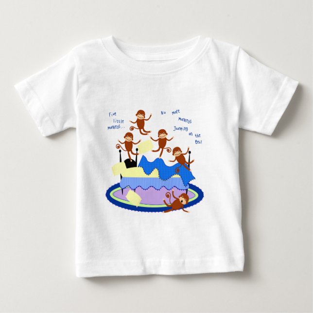 T-shirt Pour Bébé cinq petits singes (Devant)