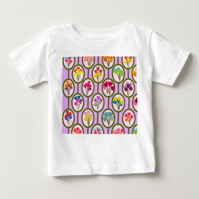T-shirt Pour Bébé Circles of Flowers (Devant)