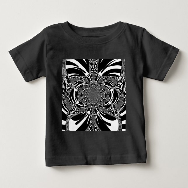 T-shirt Pour Bébé Circulaire Zebra Kaleidoscope Art (Devant)