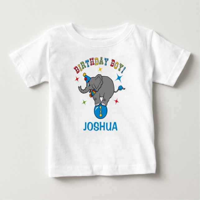 T-shirt Pour Bébé Circus Elephant 1er anniversaire (Devant)