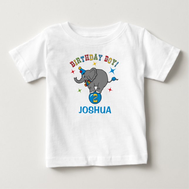 T-shirt Pour Bébé Circus Elephant 2e anniversaire (Devant)