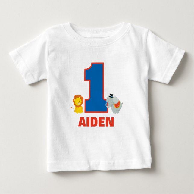 T-shirt Pour Bébé Cirque Première tenue d'anniversaire, maillot de b (Devant)