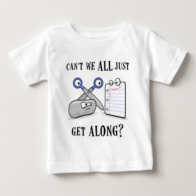 T-shirt Pour Bébé Ciseaux de papier-roche (Devant)