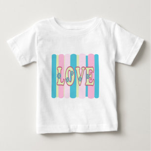 T-shirt Pour Bébé Citation d'amour mignonne Pastel rose jaune bleu D