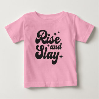 T-shirt Pour Bébé Citation de fille amusante de se lever et de lance